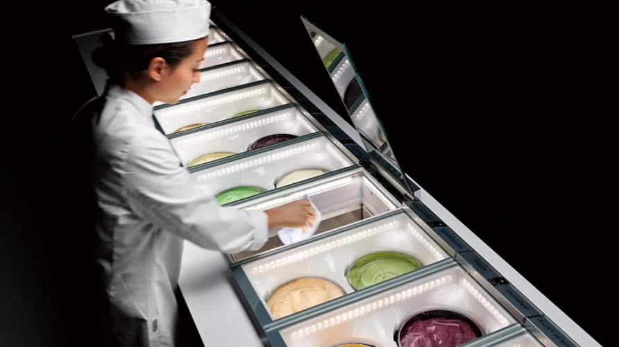 Ice-Cream Display Case Panorama 1 Level Built-in-IFI
