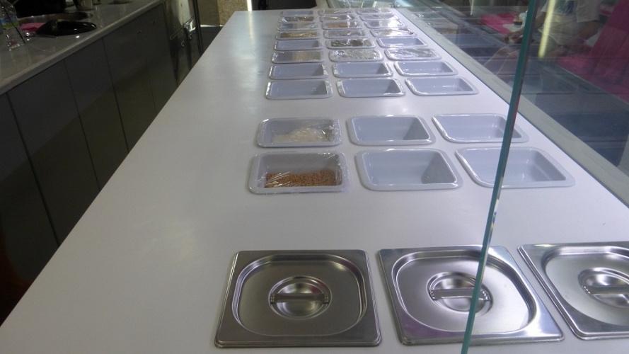 Toppings display cases